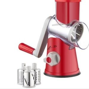 Tabletop Drum Rotary Cheese Grater Shredder - - RED - NEW IN BOX